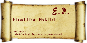 Einviller Matild névjegykártya